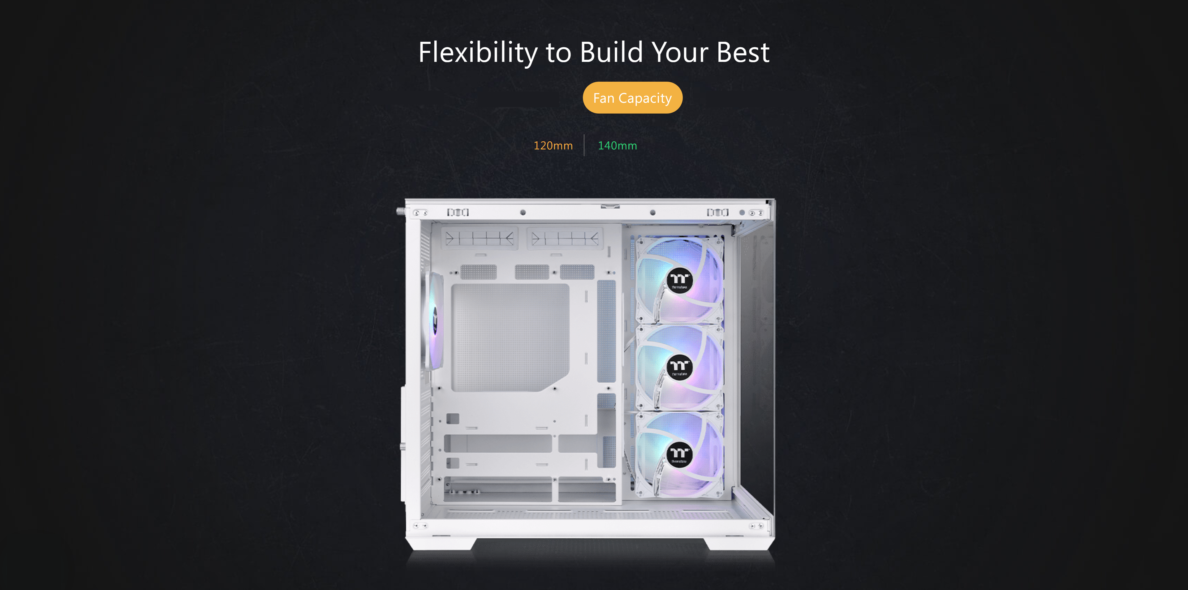 A large marketing image providing additional information about the product Thermaltake View 380 TG - Mid Tower Case (Snow) - Additional alt info not provided